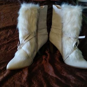 EUC white boots